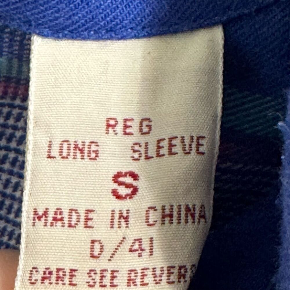VTG Arnie Arnold Palmer S Plaid Button Down Shirt Blue Preppy Academia Umbrella - Picture 8 of 8
